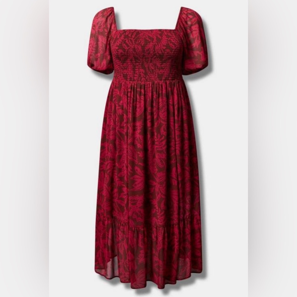Torrid Sz. 2 (2X/18-20) Tea Length Smocked Bodice A-Line Dress